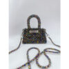 Handmade Multicolor Crystal Beaded Mini Bag - Elegant Iridescent Crystal Bag with Handle & Chain Strap