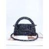 Elegant Handmade Black Crystal Beaded Handbag – Luxury Mini Purse with Crossbody Strap