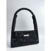 Handmade Black Crystal Beaded Shoulder Bag Luxury Evening Purse