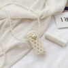Handmade Pearl Beaded Lipstick Holder Necklace – Elegant Crossbody Mini Bag