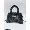 Handmade Black Beaded Mini Handbag